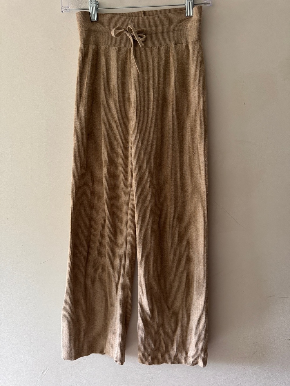 Uniqlo Brown Ribbed Wide Leg Knit Pants